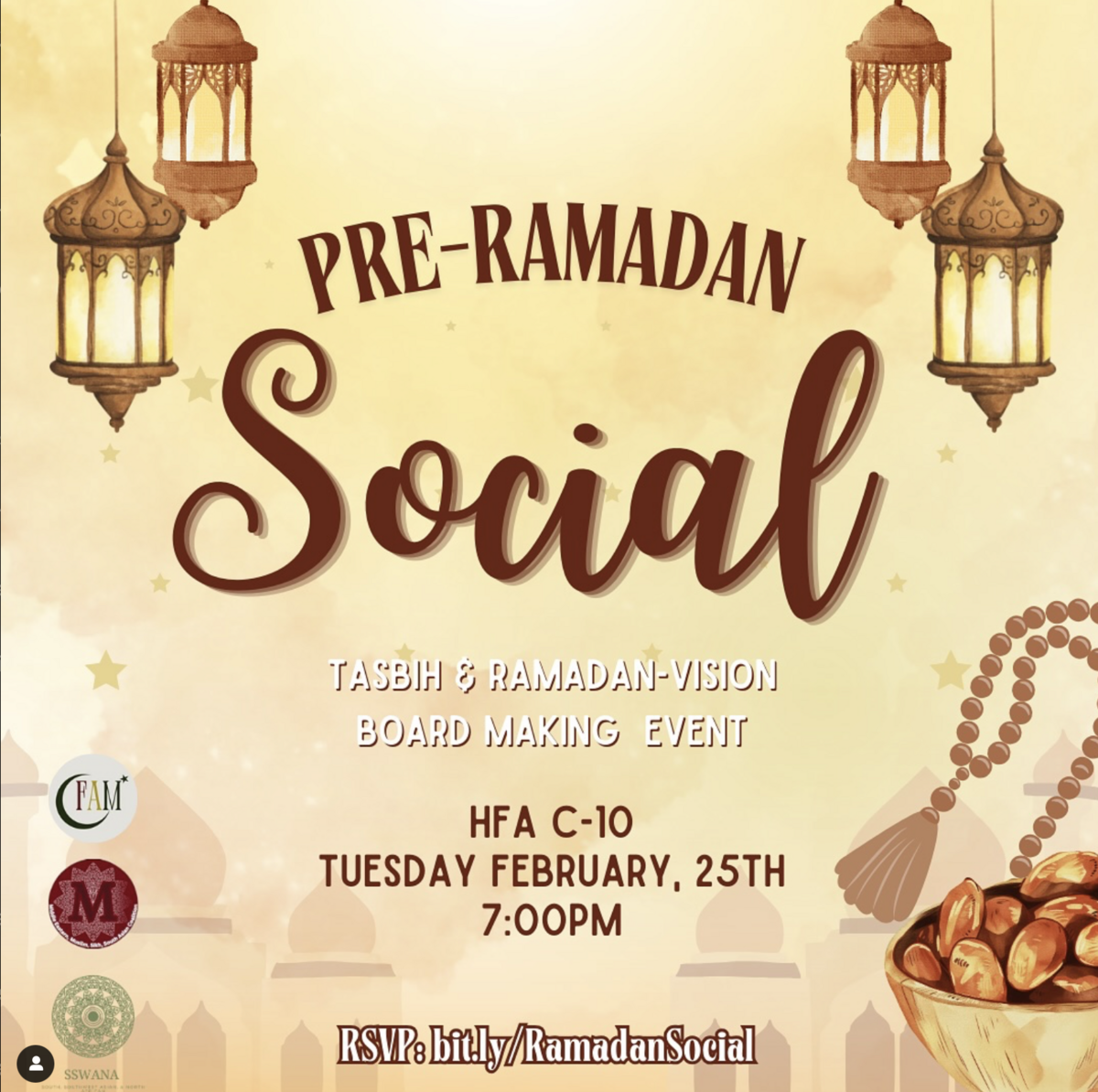 SSWANA, MEMSSA, and FAM Collaborative Pre-Ramadan Social