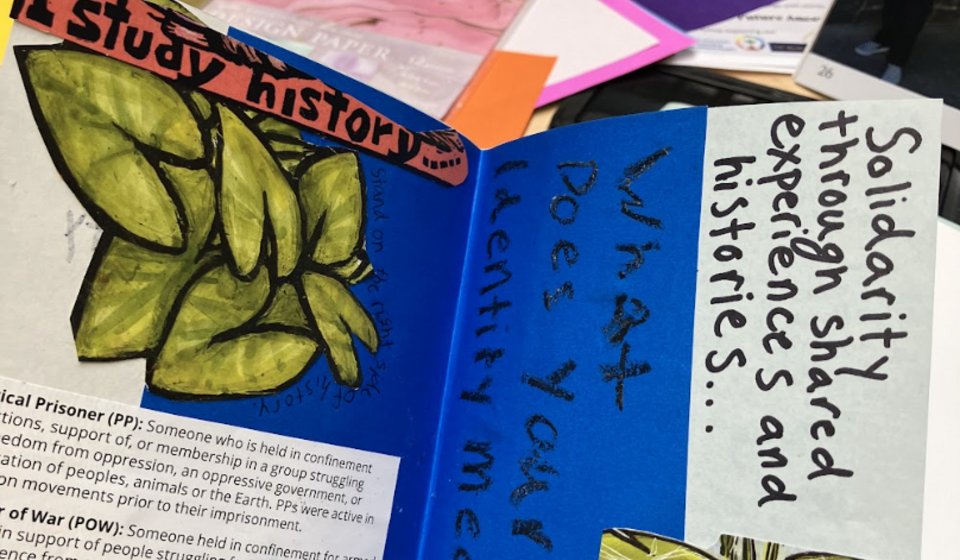 Close-up of a handmade zine