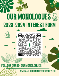 OurMons Interest flyer with cream background and green text; includes a QR code and references to social media